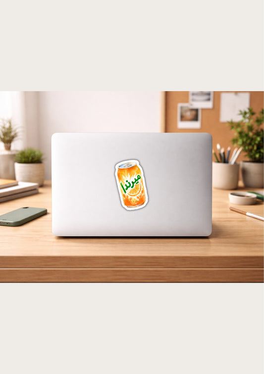 Autocollants aquarelle imperméables - Boisson Mirinda Orange