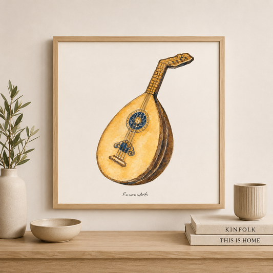 Affiche aquarelle : Luth oriental - Oud