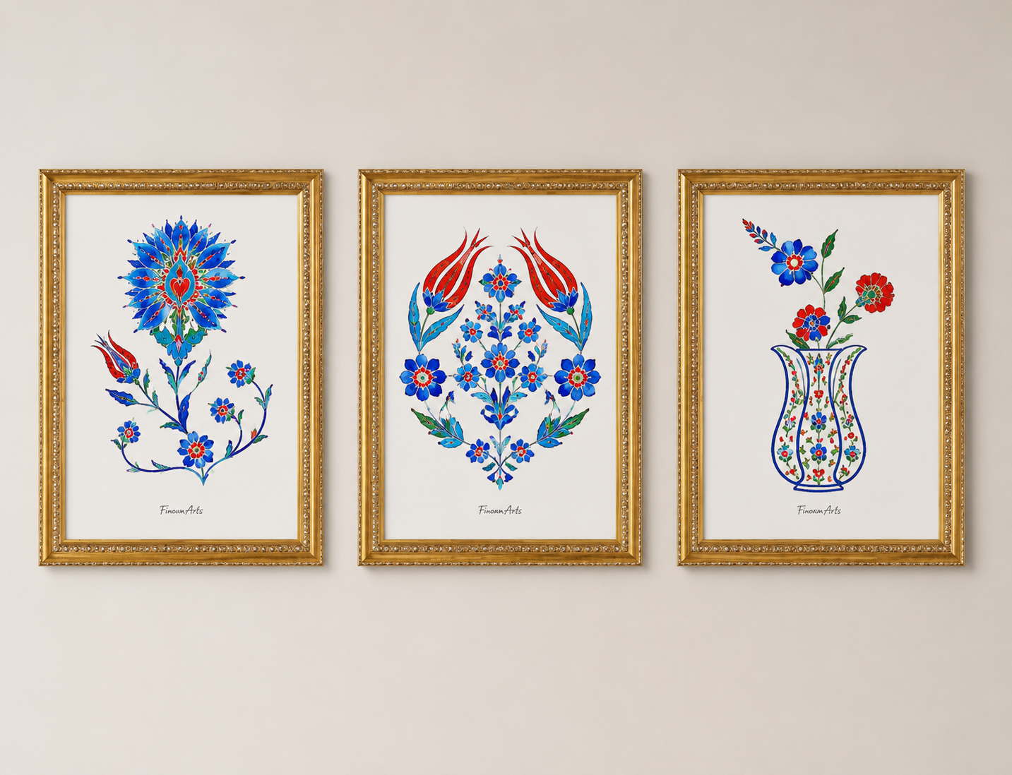 Affiche art ottoman : Vase Fleuri d’Iznik