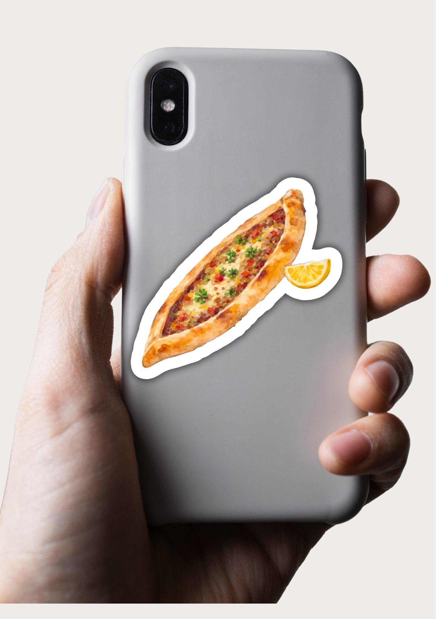 Autocollants aquarelle imperméables - Pide (Pizza turque)