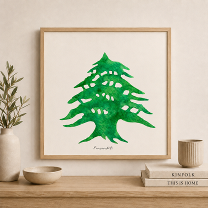 Affiche aquarelle : Cèdre du Liban