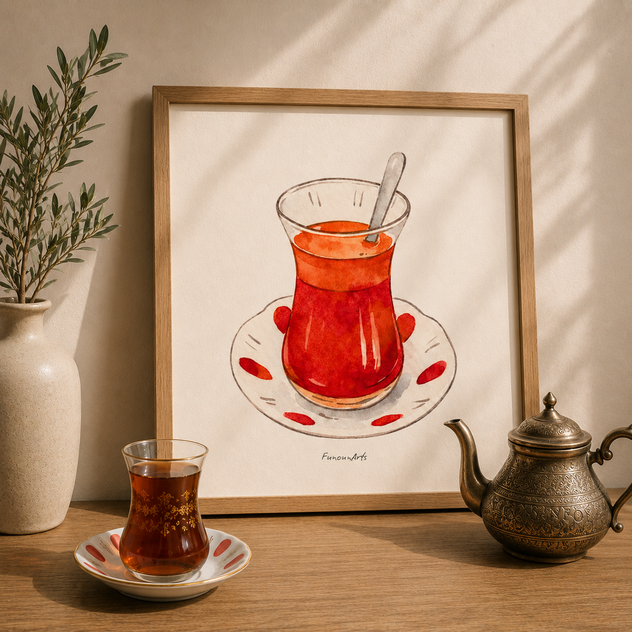 Affiche aquarelle : Thé turc
