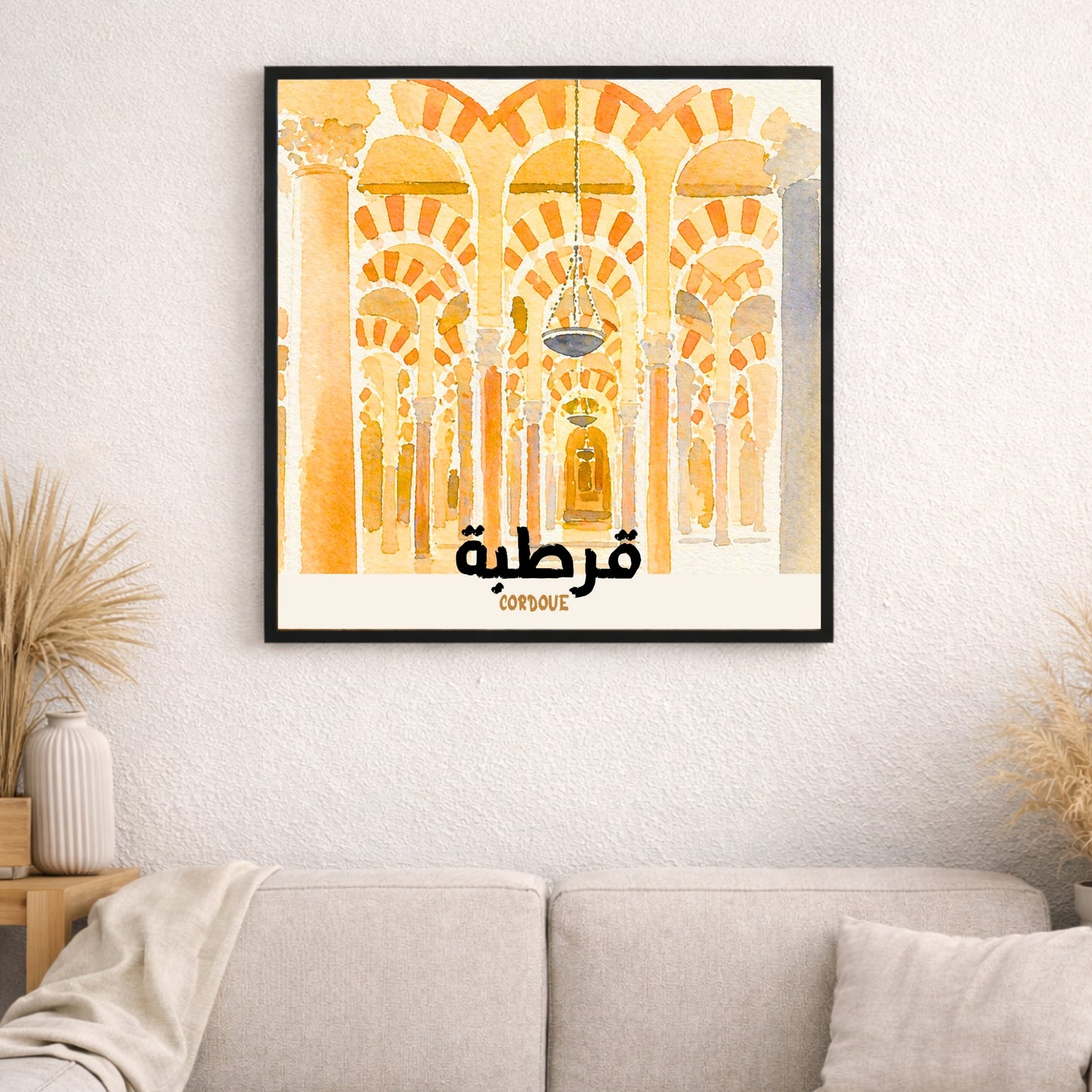 بعلبك، لبنان. طباعة | ألوان مائية في معبد روماني قديم، 30 × 30 سم (12 × 12 بوصة/30 × 30 سم)