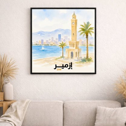 Baalbek, Lebanon. Print | Watercolor in an ancient Roman temple, 30 x 30 cm (12 x 12 in./30 x 30 cm)