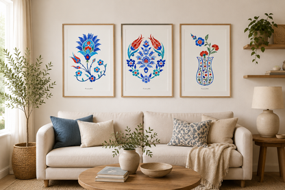 Affiche art ottoman : Vase Fleuri d’Iznik