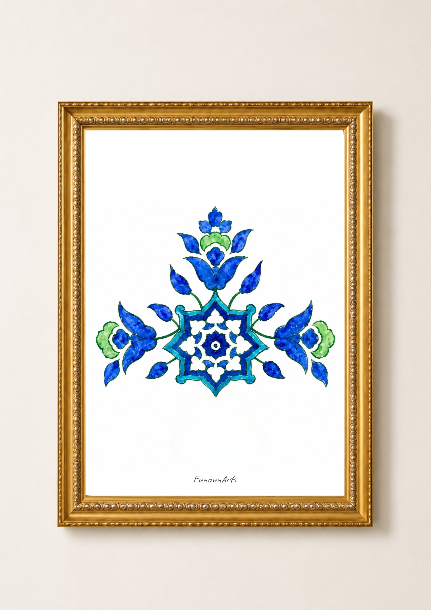 بعلبك، لبنان. طباعة | ألوان مائية في معبد روماني قديم، 30 × 30 سم (12 × 12 بوصة/30 × 30 سم)