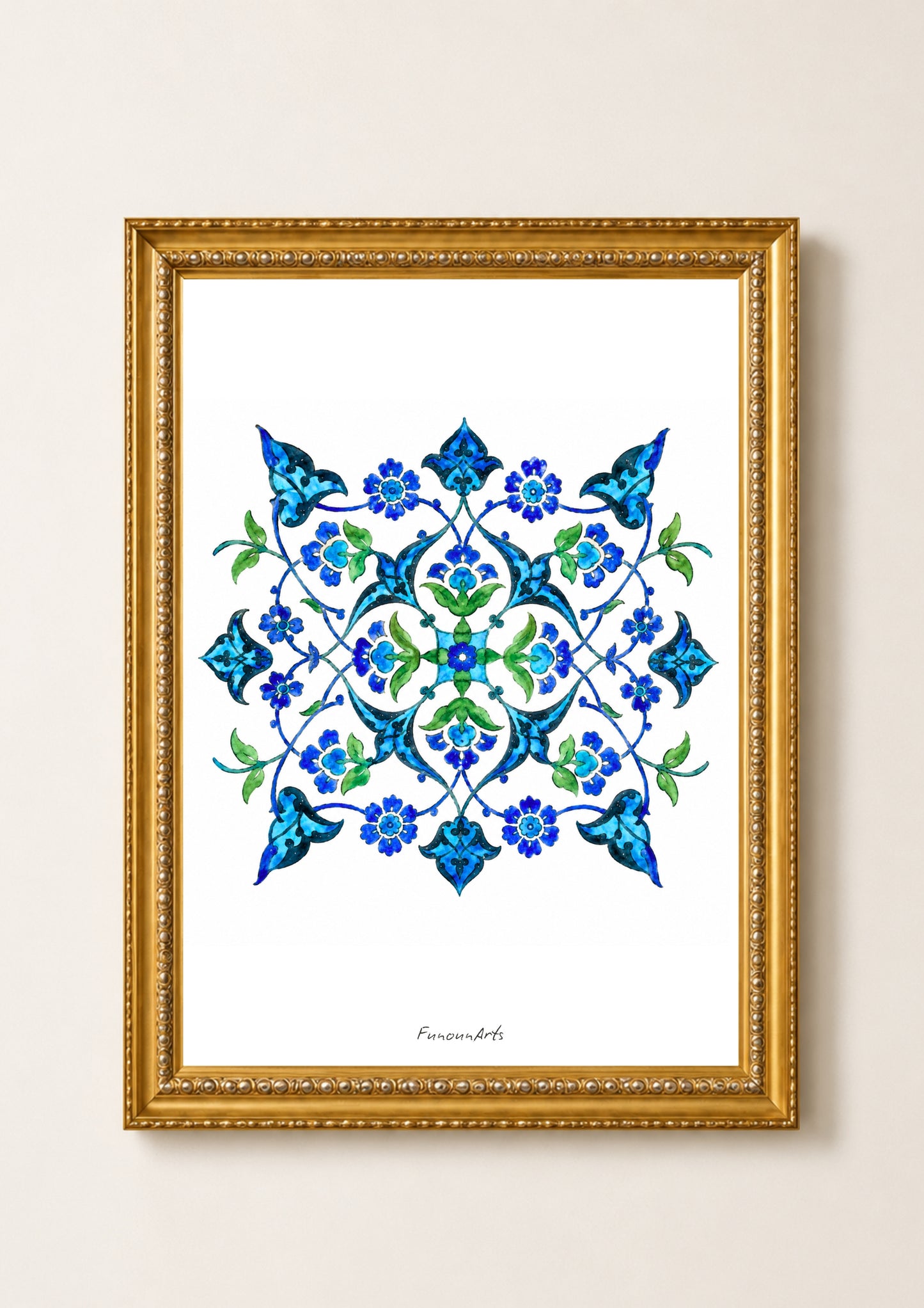 بعلبك، لبنان. طباعة | ألوان مائية في معبد روماني قديم، 30 × 30 سم (12 × 12 بوصة/30 × 30 سم)