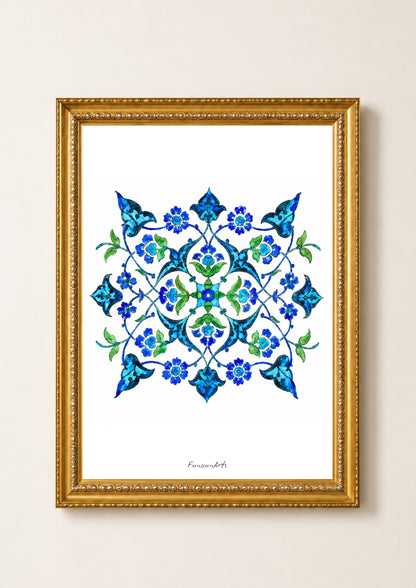 بعلبك، لبنان. طباعة | ألوان مائية في معبد روماني قديم، 30 × 30 سم (12 × 12 بوصة/30 × 30 سم)