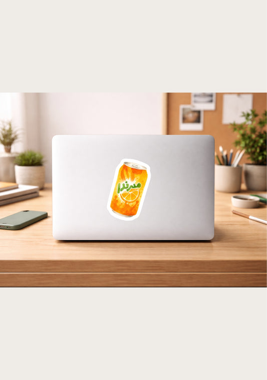 Autocollants aquarelle imperméables - Boisson Mirinda Orange