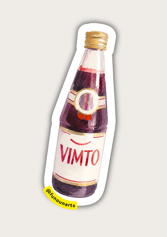 Autocollants aquarelle imperméables - Bouteille de Vimto