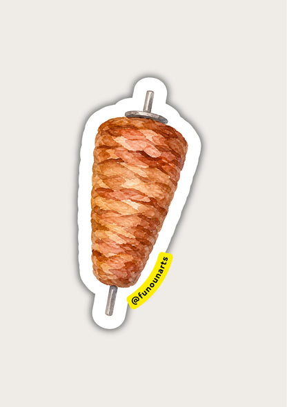 Autocollants aquarelle imperméables - Döner Kebab
